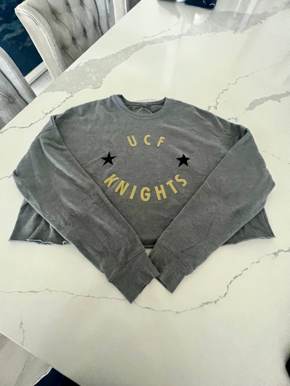 UCF Knights Gray Cropped Crewneck Sweatshirt